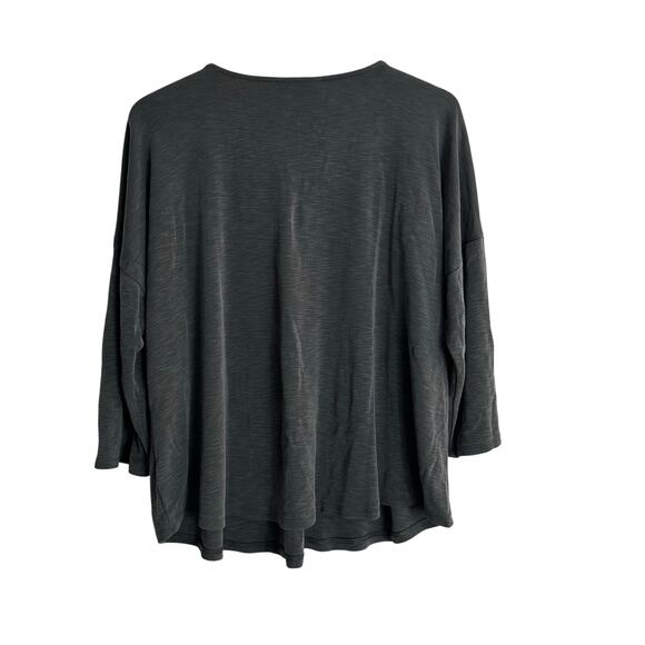 J Jill Pure Jill Sand Washed Top Womens 2X Tencel Modal Knit Shirt V-Neck Gray - Picture 3 of 6